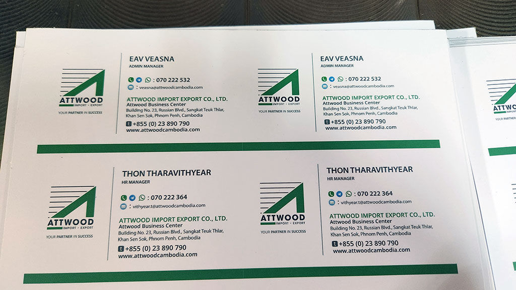 ការផលិតកាតអាជីវកម្ម - business card production